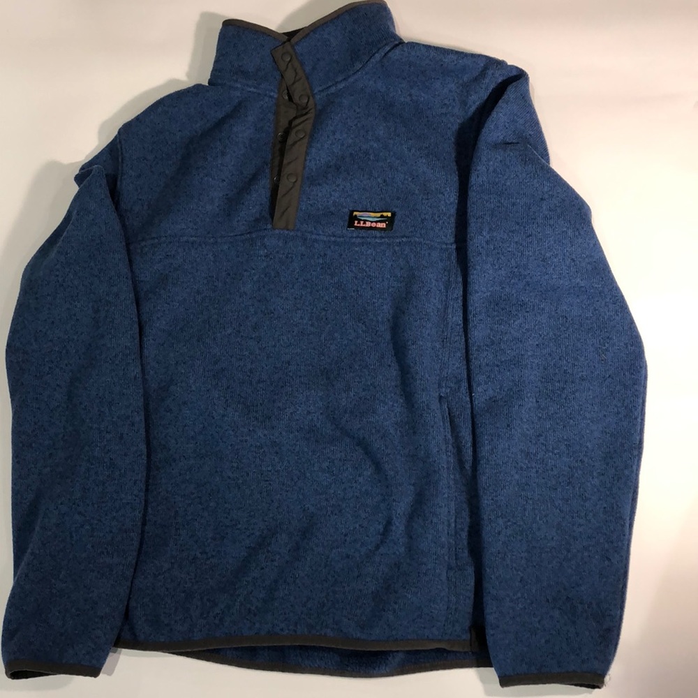 LL Bean blue 1/4 zip crewneck